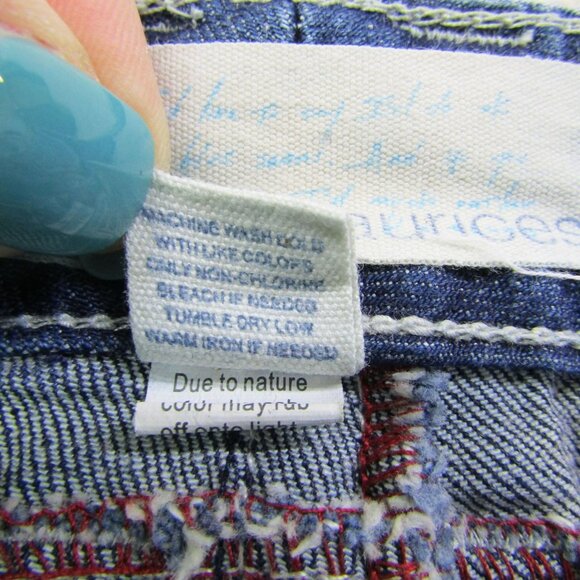 Maurices Bootcut Jeans 3/4 Low Rise Stretch Blue Denim Embroidered Pockets Y2K - Picture 7 of 11